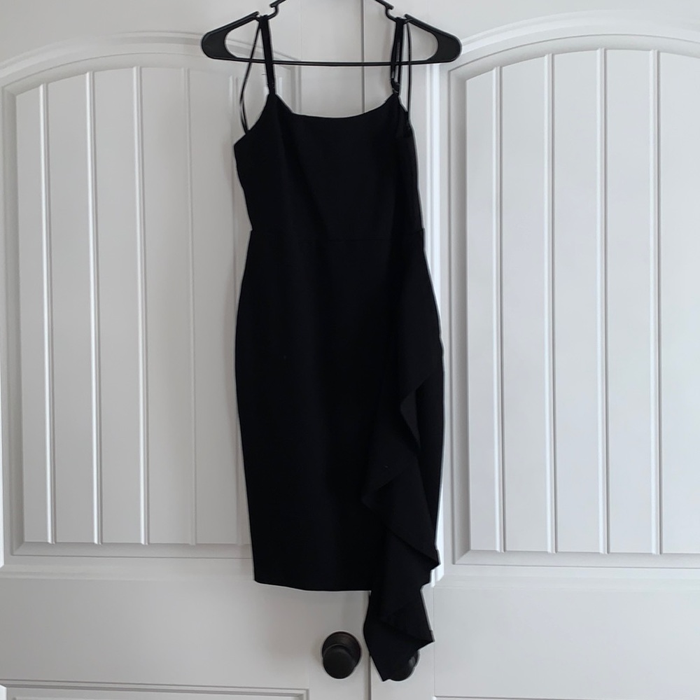 Lulus ruffle detail body con mini dress